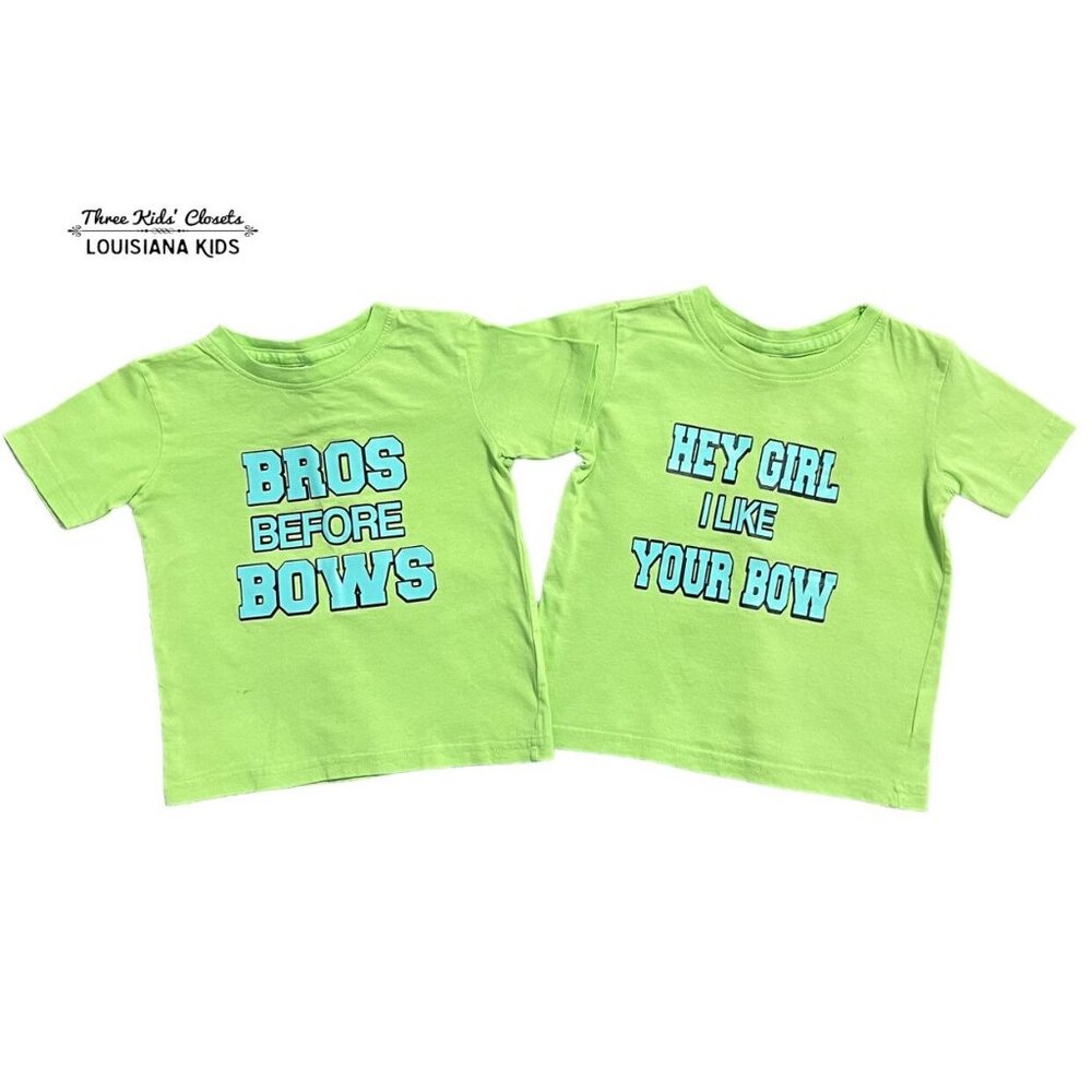 Funny Small Shop 24m Twins T-Shirt Set Bros Before Bows - Hey Girl